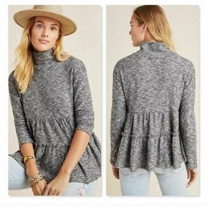 Anthropologie Mock neck Gray Sweater